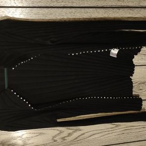 Black cardigan sequins along enclosure